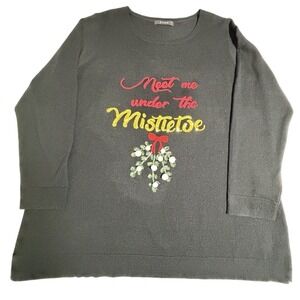 Evans Black‎ Mistletoe Christmas Sweater Women's Size 22/24 Holiday Party